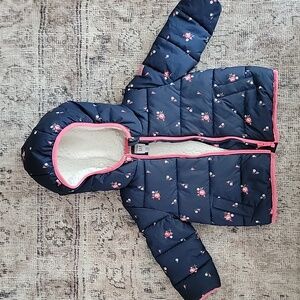 Gap floral lined puffer jacket